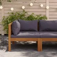 Divano Angolare Modulare Cuscini Grigio Scuro Massello Acacia cod mxl 76821