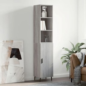 Credenza grigio sonoma 34,5x34x180 cm in legno multistrato