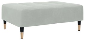 Poggiapiedi grigio chiaro 77x55x31 cm in velluto