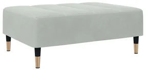 Poggiapiedi grigio chiaro 77x55x31 cm in velluto