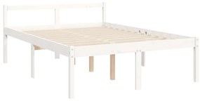 Letto per Anziani con Testiera Bianco Double in Legno Massello