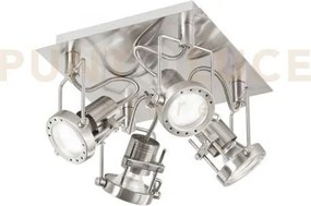 Spot led techno nickel 4 luci attacco gu10 led 5w 400lm 2700k 23x26...