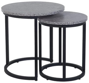 Set di 2 tavolini nero e grigio DIXIE Beliani