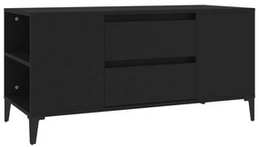 Mobile porta tv nero 102x44,5x50 cm in legno multistrato