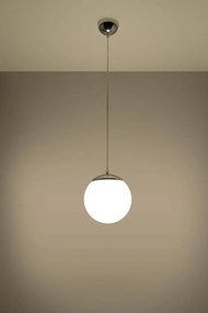 Lampada a Sospensione in Acciaio e Vetro UGO 30 E27 Ø30 Cromo