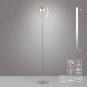 Schöner Wohnen 19245-17 - Lampada da terra LED dimmerabile BELLIS LED/2,5W/5V IP54 cromata