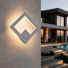 Applique LED da Esterno Quadrata 12W IP65 CCT con LED OSRAM - Bianca