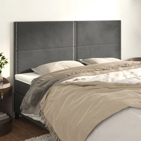 Testiere 4 Pz Grigio Scuro 100x5x78/88 Cm İn Velluto /