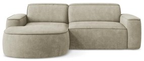 Divano angolare beige (con penisola a sinistra/con chaise lounge) con rivestimento in ciniglia Omao – Makamii