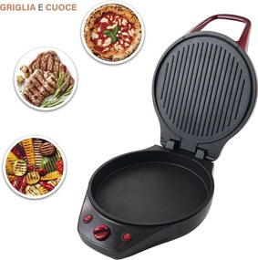 Piano Cottura Multifunzione Duadine 3 in 1 Antiaderente 1200W Kooper Italì Pizza Maker...