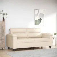 Divano a 2 Posti Beige 140 cm in Tessuto Microfibracod mxl 114952