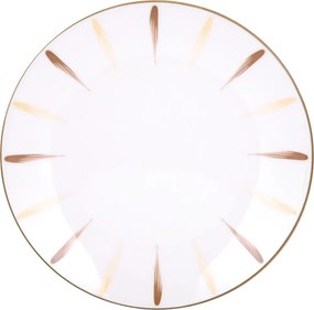 Piatto frutta porcellana Petalli pennellato giallo marrone