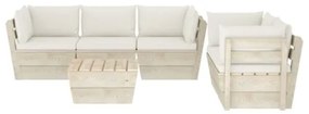 Set Divani da Giardino su Pallet 6 pz con Cuscini Legno Abete