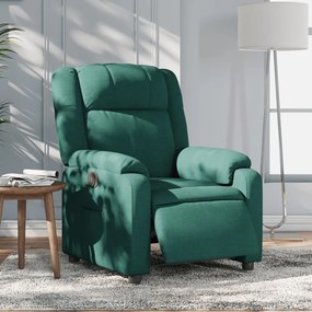 Poltrona Elettrica Reclinabile Verde Scuro İn Tessuto /