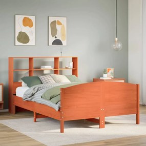 Letto libreria senza materasso marrone cera 140x200 cm in pino