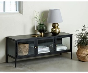 Tavolo TV in metallo nero 132x52 cm Carmel - Unique Furniture