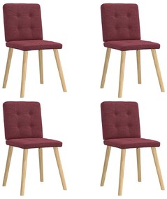 Sedie Da Pranzo 4 Pz Rosso Vino İn Tessuto /