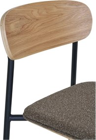 Sgabello da bar nero/marrone con effetto frassino impilabile (altezza della seduta 66 cm) Estepona – House Nordic