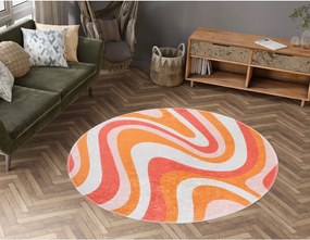 Tappeto rotondo arancione lavabile ø 120 cm Colors of Joy – Vitaus