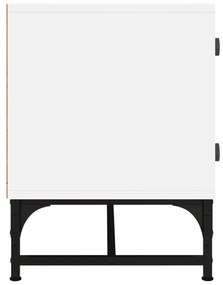Mobile Porta TV con Ante in Vetro Bianco 102x37x50 cm
