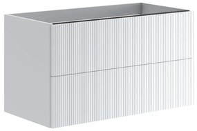 Mobile da bagno sotto lavabo Opera bianco opaco L 89.5 x H 50 x P 45.5 cm 2 cassetti, lavabo non incluso