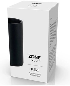 Coppa da parete in metallo nero per spazzolini da denti Rim - Zone