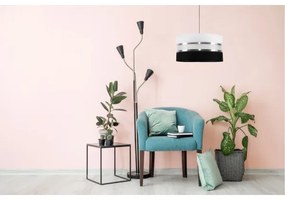 Lampadario a sospensione con filo CORAL 1xE27/60W/230V bianco e nero