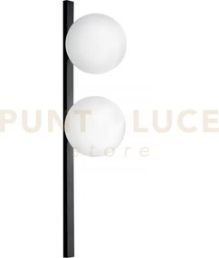 Applique a parete enoire nera e opale 2 luci attacco e14 14x14x60cm...