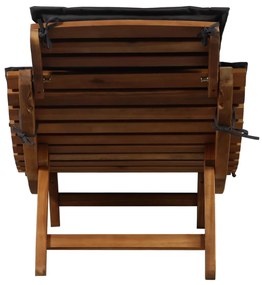 Lettini prendisole con cuscini 2pz grigio scuro massello acacia