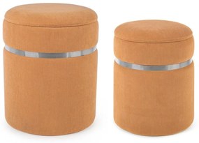 Set di 2 pouf contenitore REVMIRA arancio