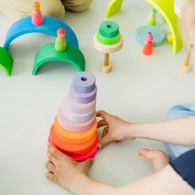 Grimm's - Torre impilabile conica - rosa neon