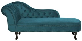 Chaise longue sinistra in velluto verde acqua NIMES Beliani