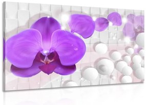 Quadro su tela – Orchidea su sfondo astratto