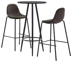 Set Da Bar 3 Pz İn Tessuto Grigio Scuro /
