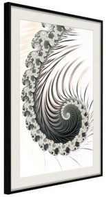 Poster  Fractal Spiral (Positive)  Cornice Quadri Cornice nera con pass-partout, Larghezza x Altezza Home decor 40x60