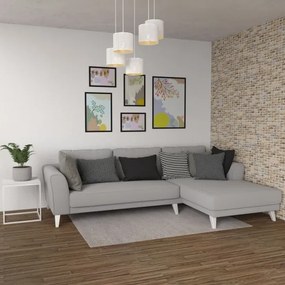 Lampadario a sospensione con filo LOFT SHADE 5xE27/60W/230V bianco/oro