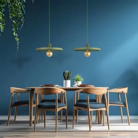 Lampadario a sospensione con filo SILA 1xE27/15W/230V diametro 40 cm verde