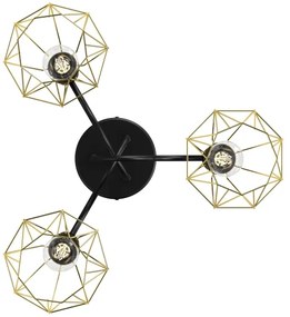 Lampadario a plafone BERGEN 3xE27/60W/230V nero/oro