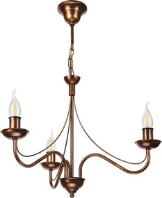 Lampadario a catena ANTON 3xE14/15W/230V finitura bronzo