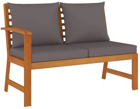 Set da pranzo giardino 7pz con cuscini legno massello di acacia