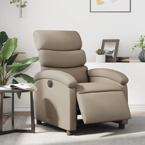 Poltrona Reclinabile Elettrica Cappuccino İn Similpelle /