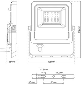 Faro proiettore LED RGB 20W IP65 con Telecomando - Bianco Colore RGB