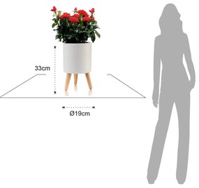 Vaso autoinnaffiante in plastica ø 19 cm Calla - Tomasucci