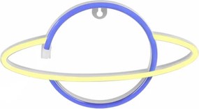 LED Decorazione murale al neon PLANET LED/3W/3xAA USB blu/giallo