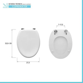 CopriWC per sanitario da bambini con scarico a muro in legno