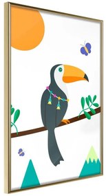 Poster  FairyTale Toucan  Cornice Quadri Cornice d'oro, Larghezza x Altezza Home decor 20x30