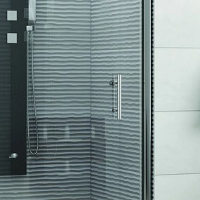 Porta battente doccia nicchia 80cm vetro trasparente 6mm KS2800N - KAMALU