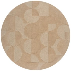 Tappeto rotondo in lana beige ø 160 cm Gigi - Flair Rugs