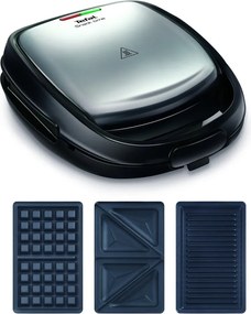 Sandwich maker in nero e argento Snack Time - Tefal