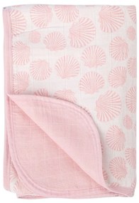 Coperta per neonato in cotone rosa 120x120 cm Seashell - Mijolnir